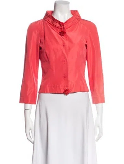 Pre-owned Carolina Herrera Vintage Biker Jacket In Pink