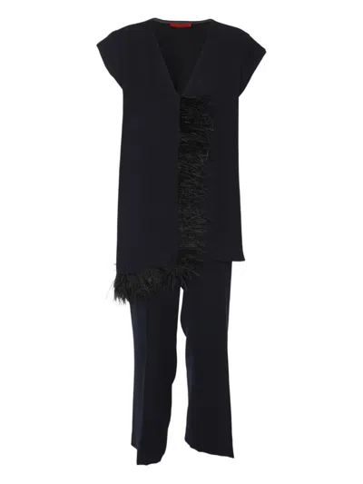 Pre-owned Carolina Herrera Vintage Blue Trousers Set