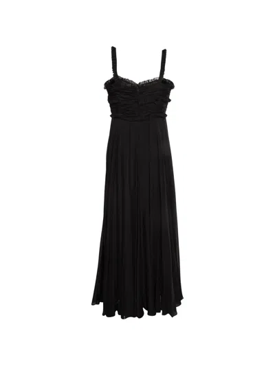 Pre-owned Carolina Herrera Vintage Bustier Maxi Dress In Black