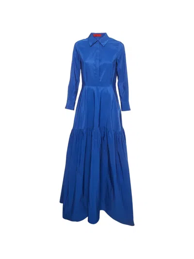 Pre-owned Carolina Herrera Vintage Button-up Shirt Dress In Blue