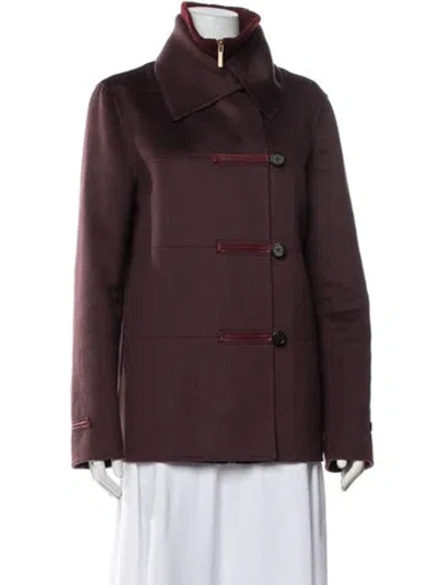 Pre-owned Carolina Herrera Vintage Cashmere Jacket In Purple
