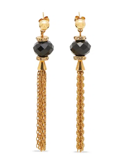 Pre-owned Carolina Herrera Vintage Faceted-bead Tassel Earrings
