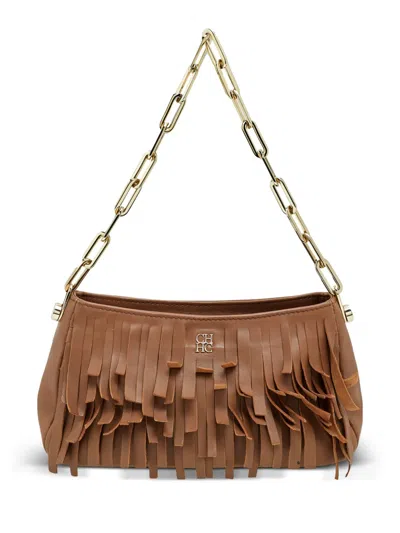 Pre-owned Carolina Herrera Vintage Fringe-embellished Shoulder Bag