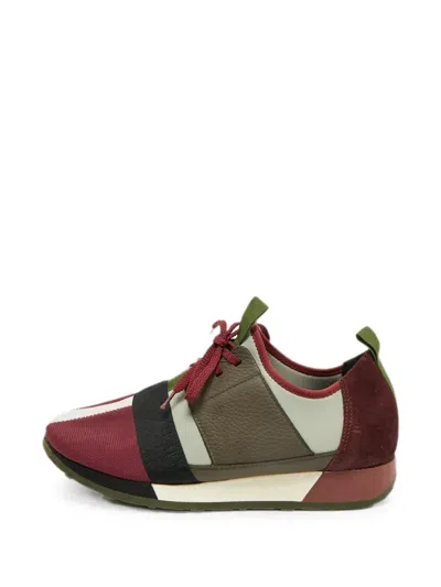 Pre-owned Carolina Herrera Vintage Lace-up Sneakers In Red