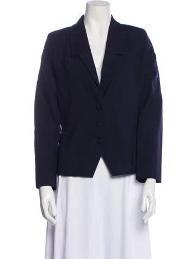 Pre-owned Carolina Herrera Vintage Late 1980's - Early 1990's Blazer In Blue
