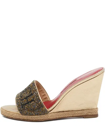 Pre-owned Carolina Herrera Vintage Leather Heeled Sandals