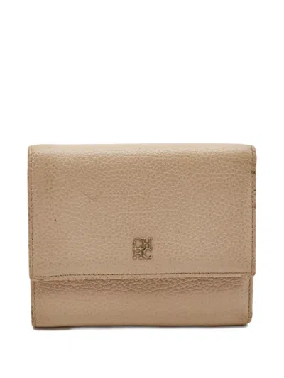 Pre-owned Carolina Herrera Vintage Leather Wallet In Neutral