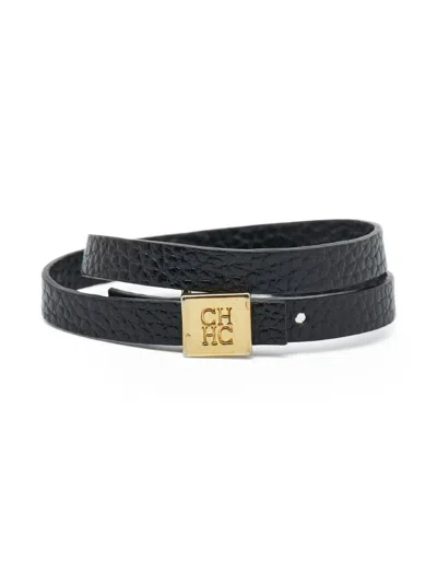 Pre-owned Carolina Herrera Vintage Leather Wrap Bracelet