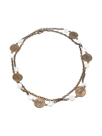 Pre-owned Carolina Herrera Vintage Logo-charm Chain Necklace