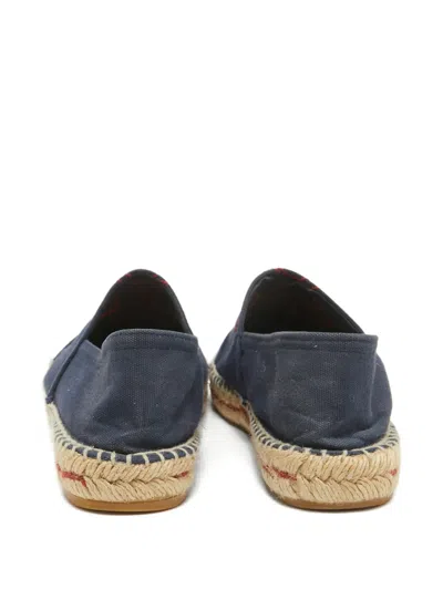 Pre-owned Carolina Herrera Vintage Logo-embroidered Espadrilles In Blue