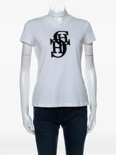 Pre-owned Carolina Herrera Vintage Logo Embroidery Short Sleeve T-shirt