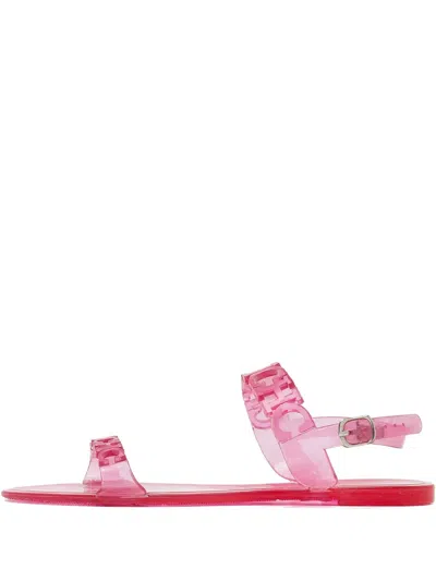 Pre-owned Carolina Herrera Vintage Logo Jelly Flat Sandals