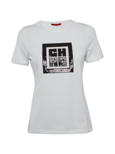 Pre-owned Carolina Herrera Vintage Logo-embroidered T-shirt In White