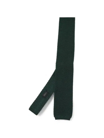 Pre-owned Carolina Herrera Vintage Logo-patch Tie In Green