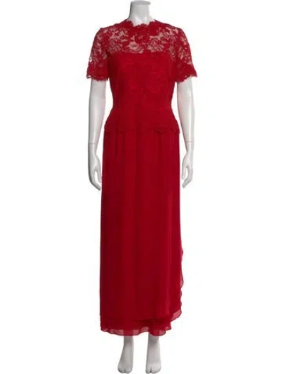Pre-owned Carolina Herrera Vintage Long Dress In Red