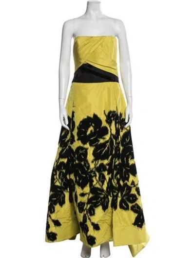 Pre-owned Carolina Herrera Vintage Long Dress In Yellow