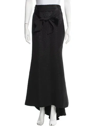 Pre-owned Carolina Herrera Vintage Long Skirt In Black