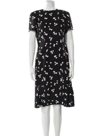Pre-owned Carolina Herrera Vintage Midi Length Dress In Gray
