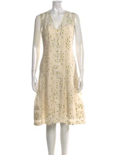 Pre-owned Carolina Herrera Vintage Midi Length Dress In Neutral