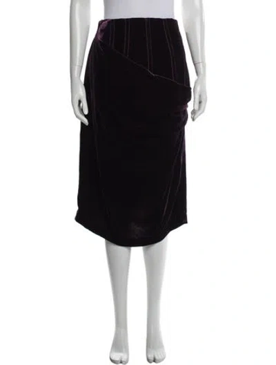 Pre-owned Carolina Herrera Vintage Midi Length Skirt In Purple