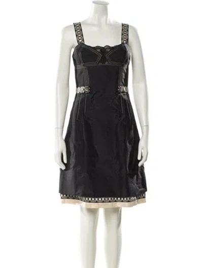 Pre-owned Carolina Herrera Vintage Mini Dress In Black