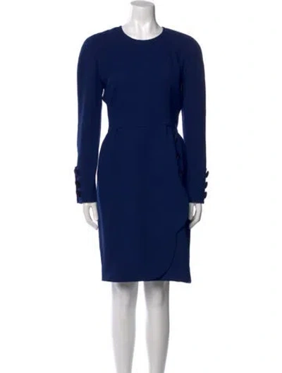 Pre-owned Carolina Herrera Vintage Mini Dress In Blue