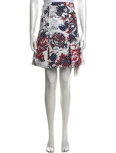 Pre-owned Carolina Herrera Vintage Mini Skirt In White