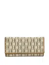 Carolina Herrera Vintage Monogram Coated Canvas Trifold Wallet In Neutral