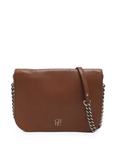 Pre-owned Carolina Herrera Vintage New Baltazar Shoulder Bag In Brown