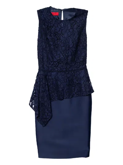 Pre-owned Carolina Herrera Vintage Peplum Lace Midi Dress