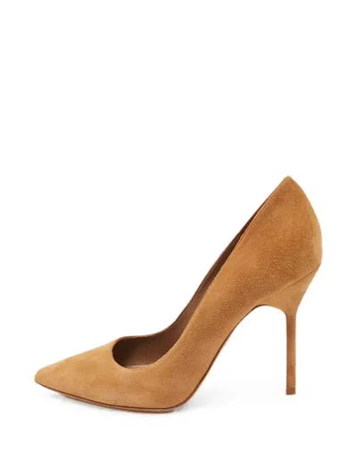 Pre-owned Carolina Herrera Vintage Pointed Toe Pumps In Neutral