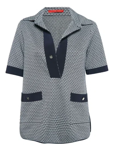 Pre-owned Carolina Herrera Vintage  Knitted Top In Blue