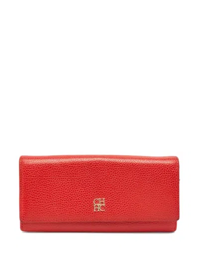 Pre-owned Carolina Herrera Vintage  Leather Flap Wallet