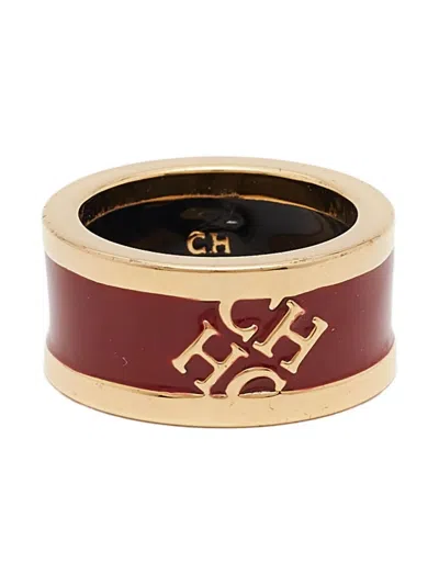 Pre-owned Carolina Herrera Vintage  Logo-embossed Ring