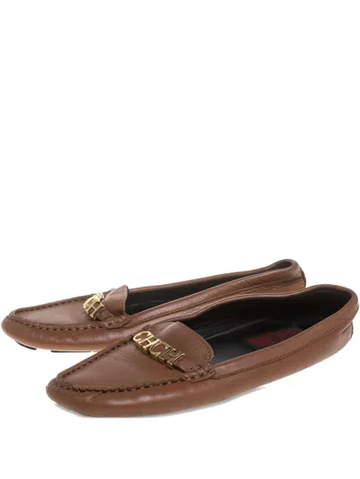 Pre-owned Carolina Herrera Vintage  Logo-plaque Loafers
