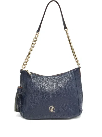 Pre-owned Carolina Herrera Vintage  Maria Shoulder Bag In Blue