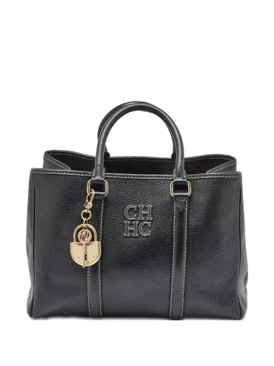 Pre-owned Carolina Herrera Vintage  Matteo Tote Bag In Black