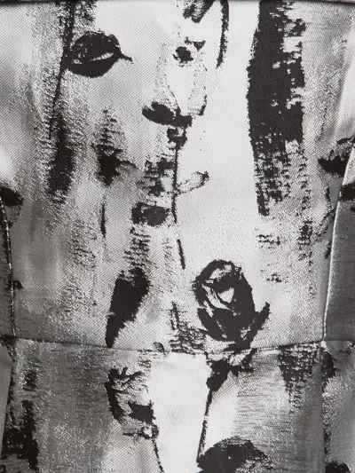 Pre-owned Carolina Herrera Vintage  Metallic Floral Dress In Silver