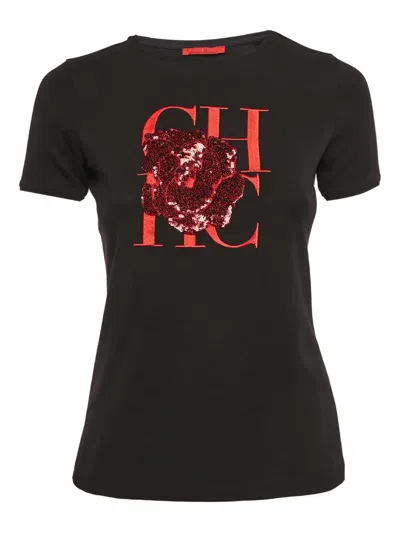 Pre-owned Carolina Herrera Vintage  Sequin-embellished T-shirt