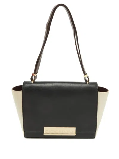 Pre-owned Carolina Herrera Vintage  Two-tone Tote Bag In Black