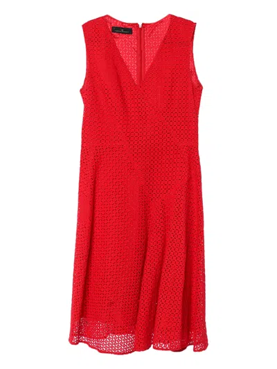 Pre-owned Carolina Herrera Vintage  V-neck Laser-cut Dress