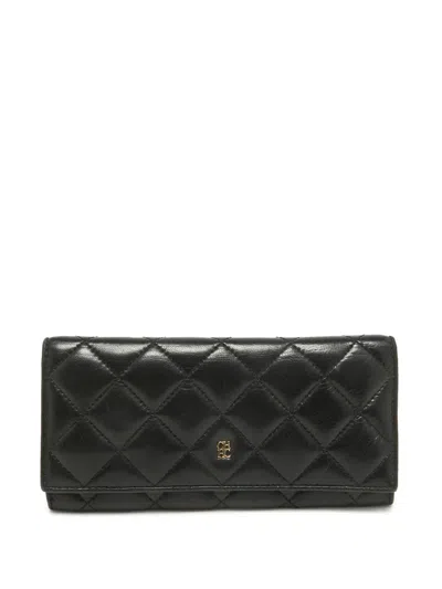Pre-owned Carolina Herrera Vintage Quilted Leather Long Wallet