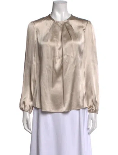 Pre-owned Carolina Herrera Vintage Silk Blouse In Neutrals