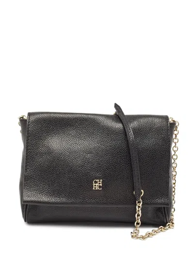 Pre-owned Carolina Herrera Vintage Textured Leather Shoulder Bag