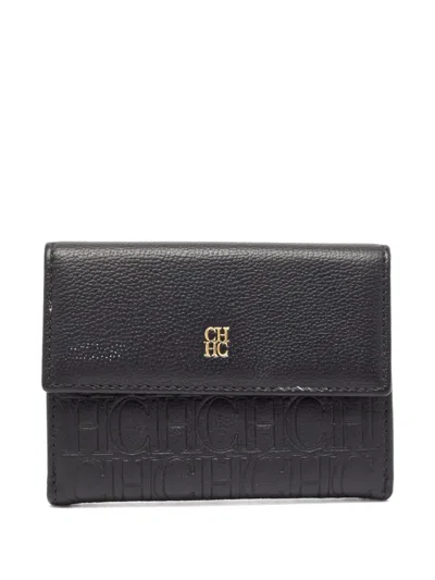 Pre-owned Carolina Herrera Vintage Textured Logo-embossed Wallet