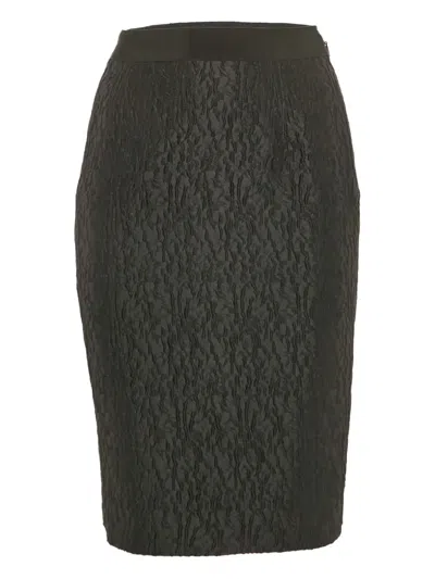Pre-owned Carolina Herrera Vintage Textured Midi Skirt