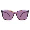 Carolina Herrera Violet Butterfly Ladies Sunglasses Ch 0052/s 0f0t/ur 58 In Purple