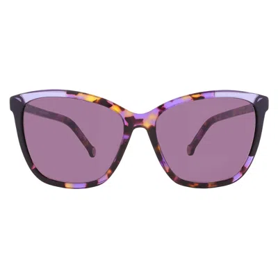 Carolina Herrera Violet Butterfly Ladies Sunglasses Ch 0052/s 0f0t/ur 58 In Purple