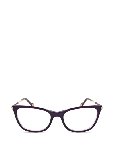 Carolina Herrera Violet Glitter-detail Cat-eye Glasses In Purple