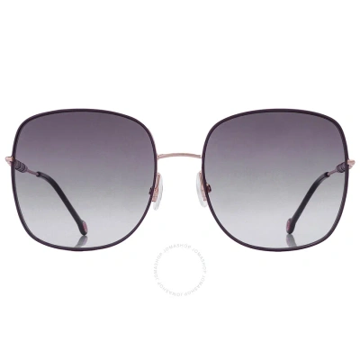 Carolina Herrera Violet Shaded Square Ladies Sunglasses Ch 0035/s 0hzj/qr 59 In Brown / Gold / Lilac / Violet